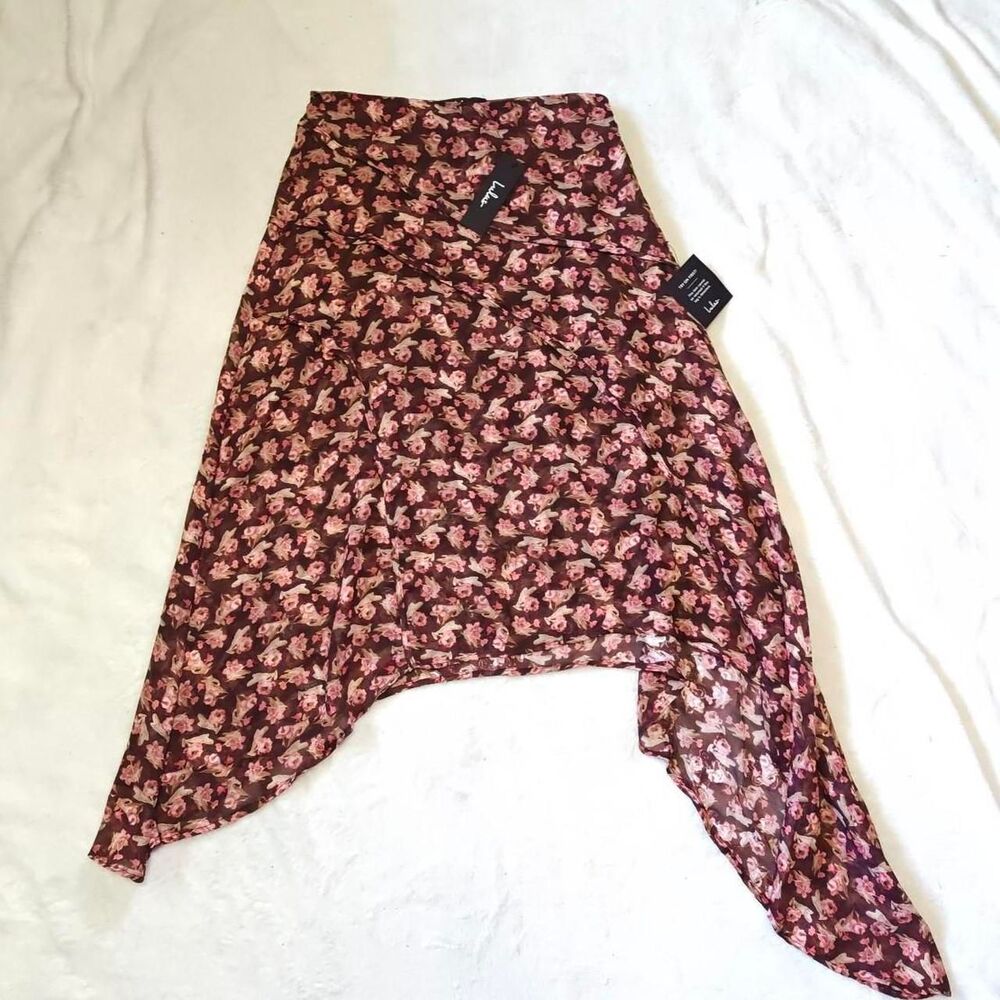 Lulus Women's Brown and Pink Skirt